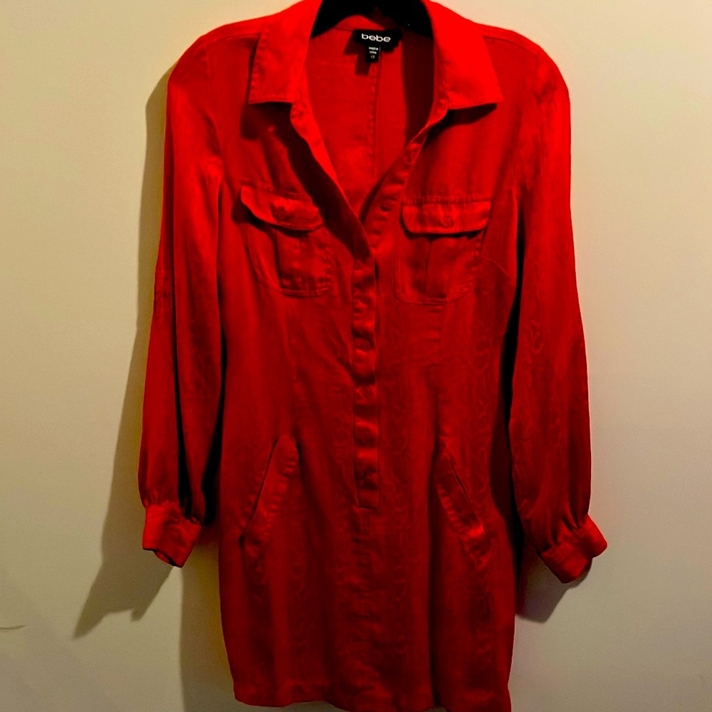 Pretty red silk dress xs